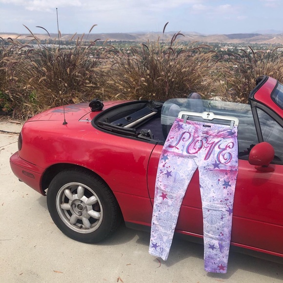 Skinny white n pale blue flower print jeans - Picture 6 of 7